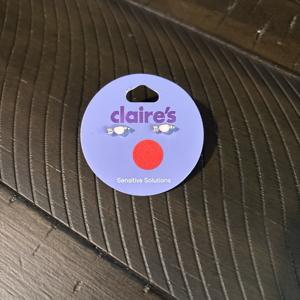 Claire's silver and lavender candy stud earrings
